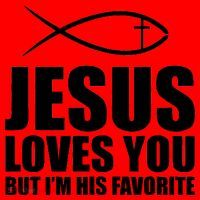 Jesus Loves You Funny Christain Santa Hat thumb 1