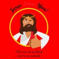 Jesus Loves You Funny Christian Santa Hat thumb 1