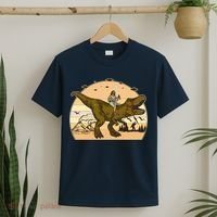 Jesus Riding T-Rex Dinosaur Funny Vintage T-Shirt thumb 2