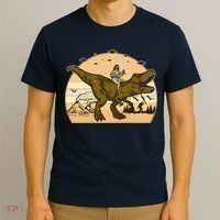 Jesus Riding T-Rex Dinosaur Funny Vintage T-Shirt thumb 3
