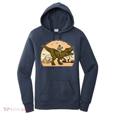 Jesus Riding T-Rex Dinosaur Funny Vintage Women's Hoodie
