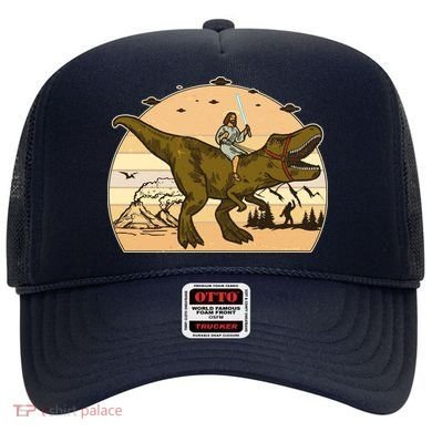 Jesus Riding T-Rex Dinosaur Funny Vintage Hat