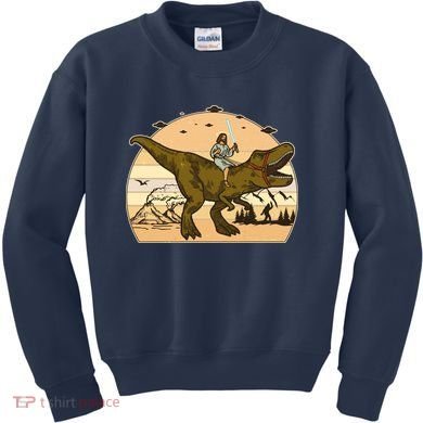 Jesus Riding T-Rex Dinosaur Funny Vintage Kids Sweatshirt
