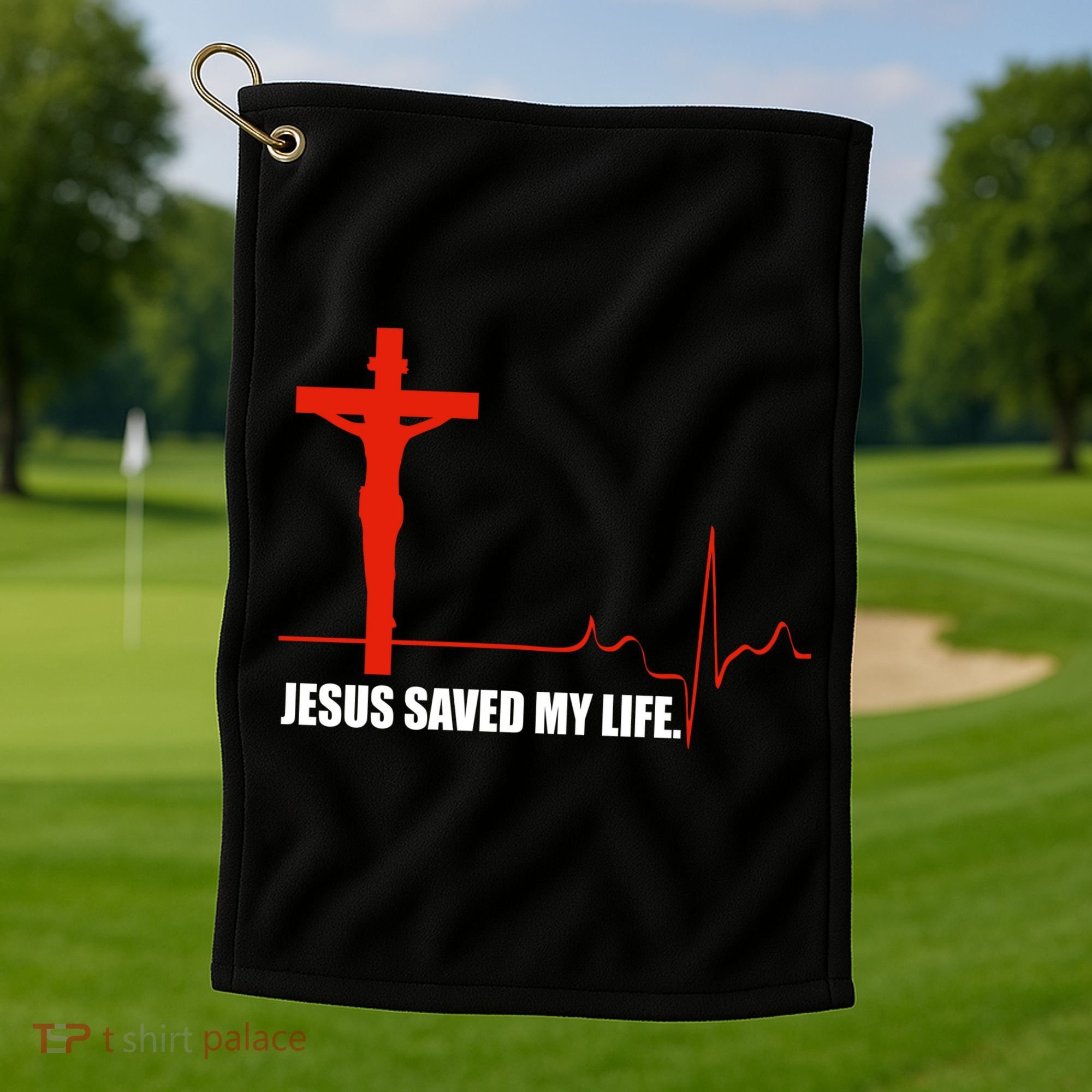 Jesus Saved My Life Golf Towel