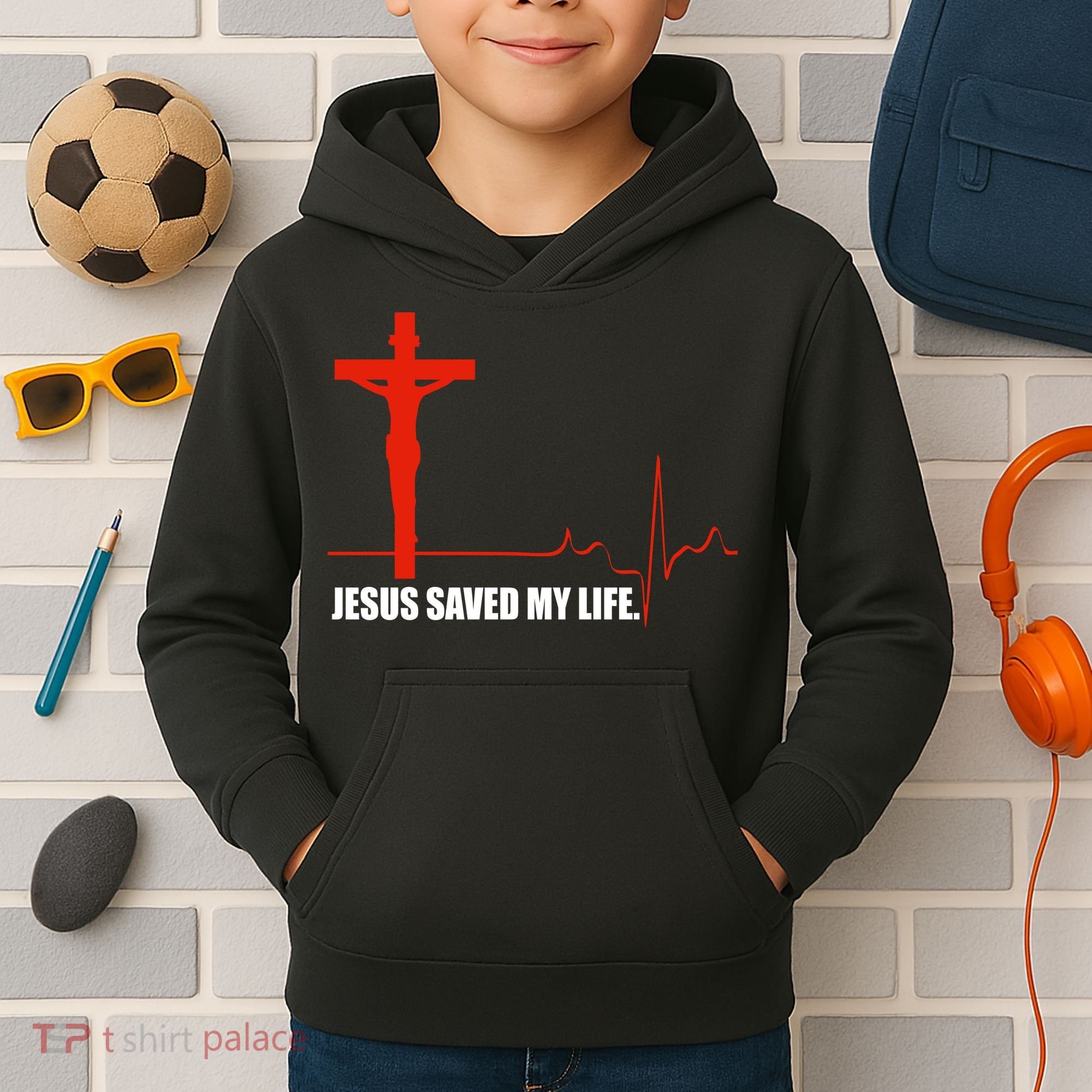 Jesus Saved My Life Kids Hoodie