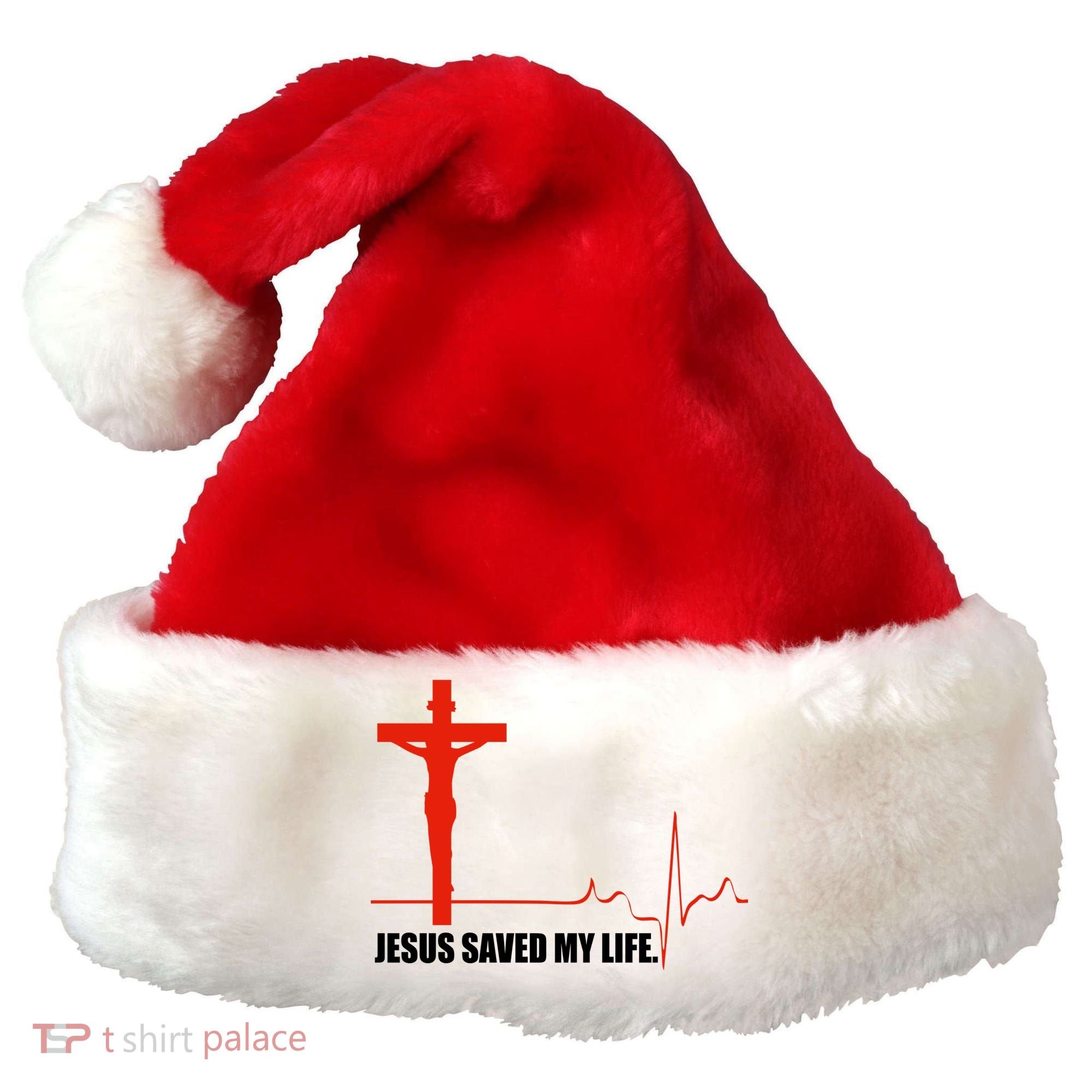 Jesus Saved My Life Santa Hat