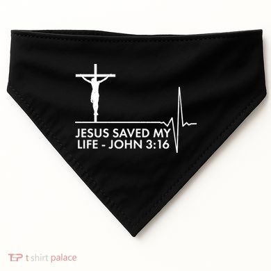 Jesus Saved My Life John 3:16 Heartbeat USA-Made Doggie Bandana