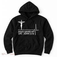 Jesus Saved My Life John 3:16 Heartbeat Hoodie thumb 0