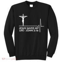 Jesus Saved My Life John 3:16 Heartbeat Sweatshirt thumb 0