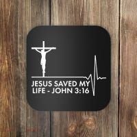 Jesus Saved My Life John 3:16 Heartbeat Coaster thumb 0
