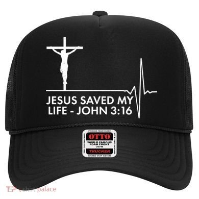 Jesus Saved My Life John 3:16 Heartbeat Hat