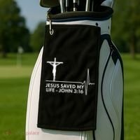 Jesus Saved My Life John 3:16 Heartbeat Golf Towel thumb 2