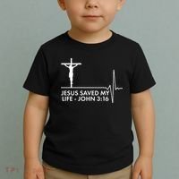 Jesus Saved My Life John 3:16 Heartbeat Toddler T-Shirt thumb 2