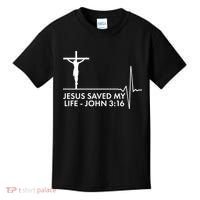 Jesus Saved My Life John 3:16 Heartbeat Kids T-Shirt thumb 0