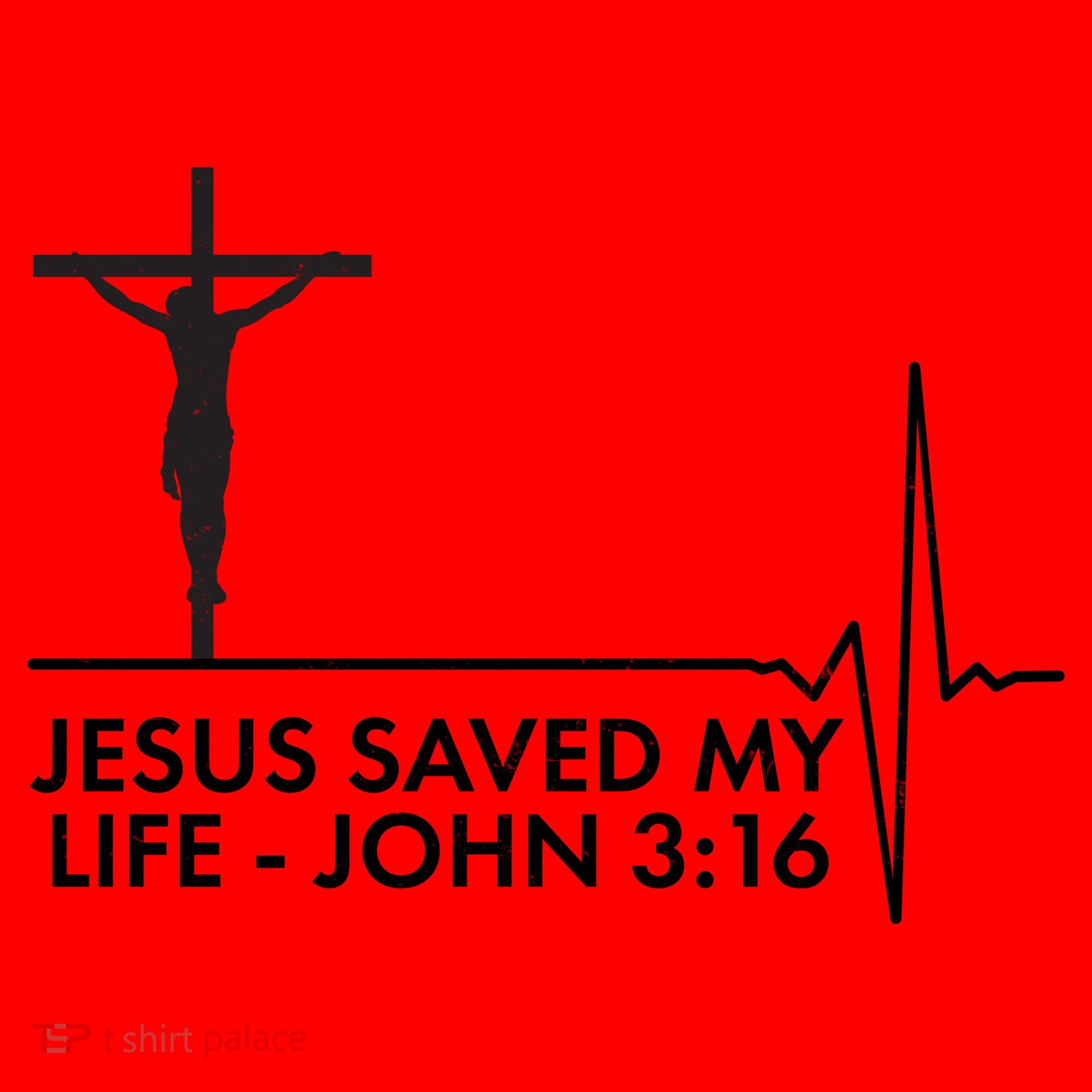 Jesus Saved My Life John 3:16 Heartbeat Coffee Mug