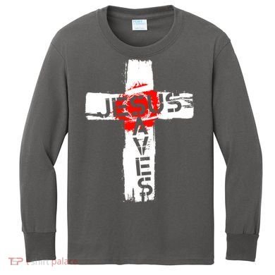 Jesus Saves Kids Long Sleeve Shirt