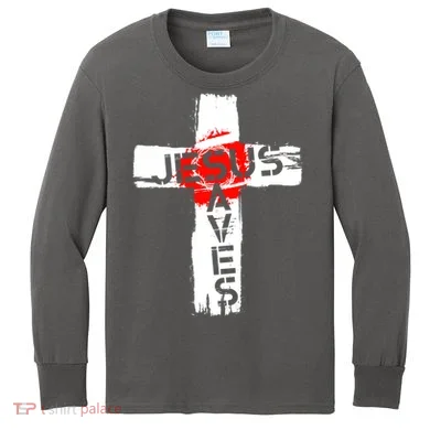 Jesus Saves Kids Long Sleeve Shirt