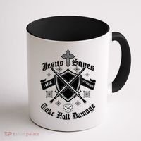 Jesus Saves All Others Take Half Damage DnD Game Coffee Mug thumb 1