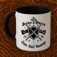 Jesus Saves All Others Take Half Damage DnD Game Coffee Mug thumb 2