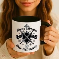 Jesus Saves All Others Take Half Damage DnD Game Coffee Mug thumb 3