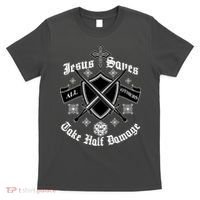 Jesus Saves All Others Take Half Damage DnD Game T-Shirt thumb 0