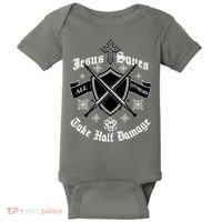 Jesus Saves All Others Take Half Damage DnD Game Baby Bodysuit thumb 0