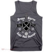 Jesus Saves All Others Take Half Damage DnD Game Tank Top thumb 0