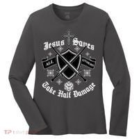 Jesus Saves All Others Take Half Damage DnD Game Women's Long Sleeve Shirt thumb 0