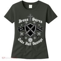 Jesus Saves All Others Take Half Damage DnD Game Women's T-Shirt thumb 0