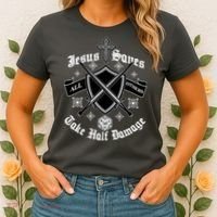 Jesus Saves All Others Take Half Damage DnD Game Women's T-Shirt thumb 2