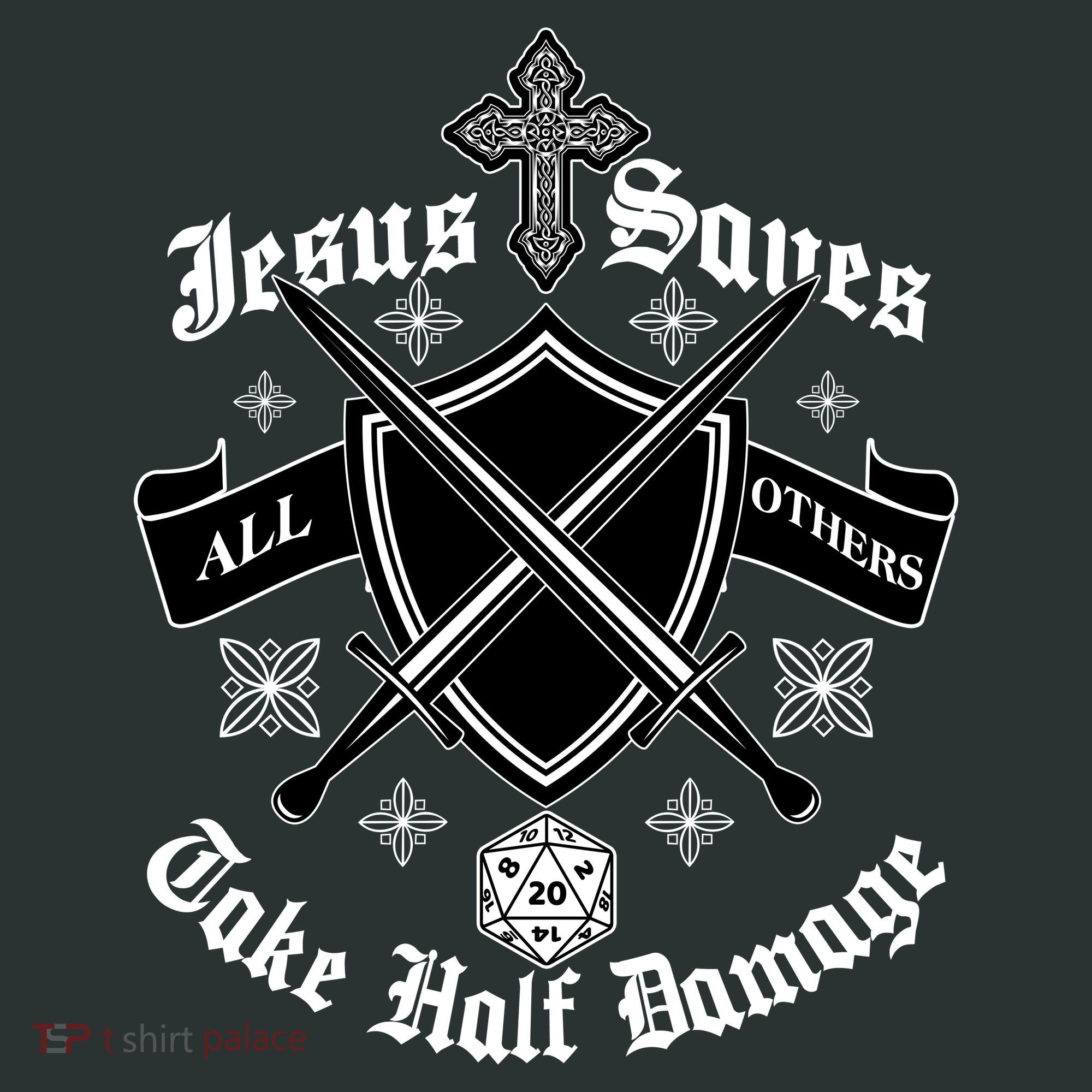 Jesus Saves All Others Take Half Damage DnD Game Kids Long Sleeve Shirt