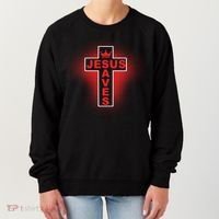 Jesus Saves Christian Faith Cross Women's Sweatshirt thumb 0