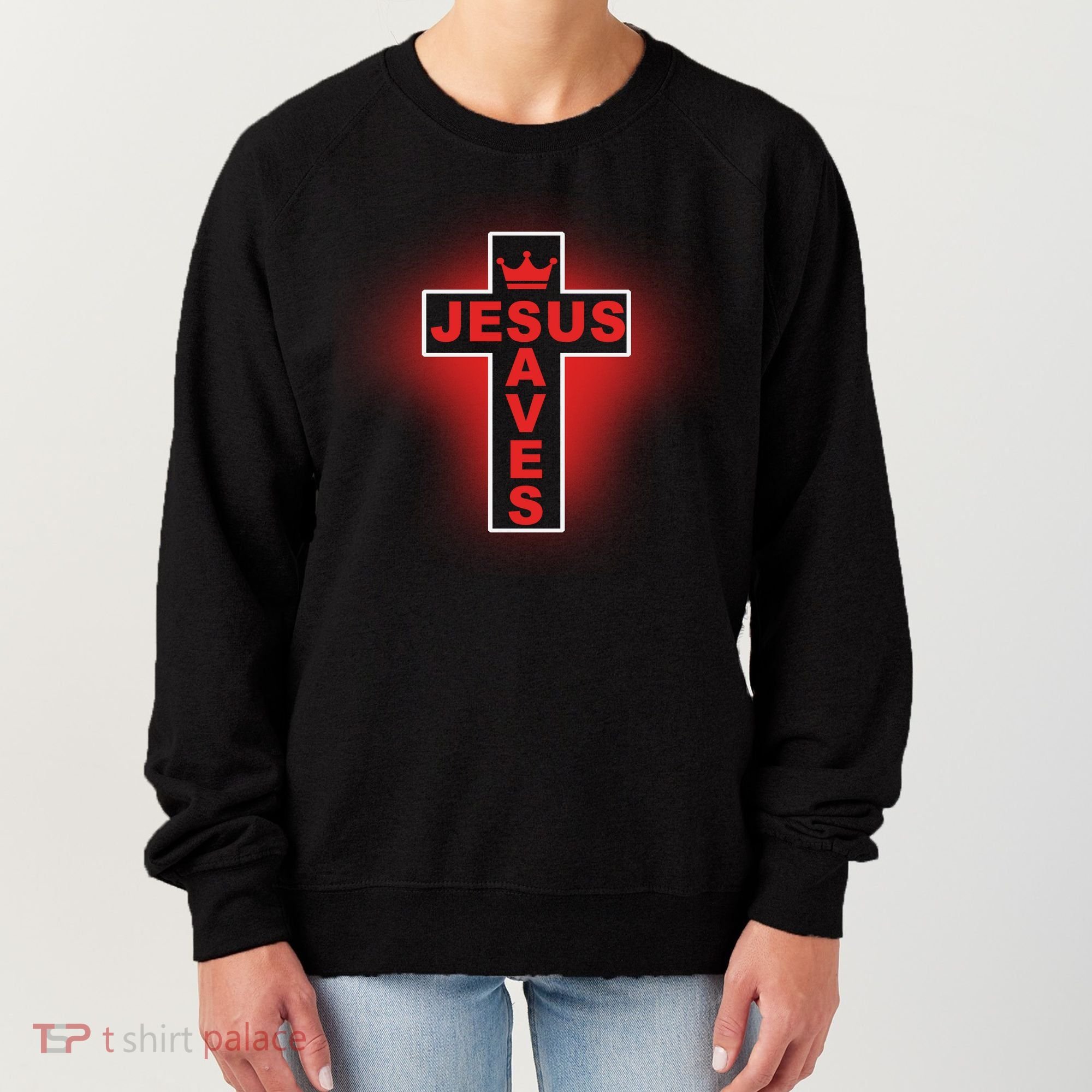 Jesus Saves Christian Faith Cross Women's Sweatshirt