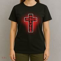 Jesus Saves Christian Faith Cross T-Shirt thumb 4