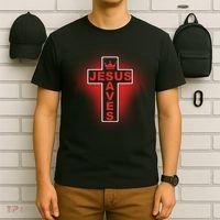 Jesus Saves Christian Faith Cross T-Shirt thumb 6