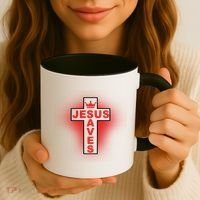 Jesus Saves Christian Faith Cross Coffee Mug thumb 3