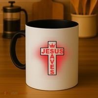 Jesus Saves Christian Faith Cross Coffee Mug thumb 4