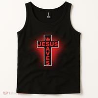 Jesus Saves Christian Faith Cross Tank Top thumb 2