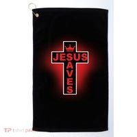 Jesus Saves Christian Faith Cross Golf Towel thumb 0