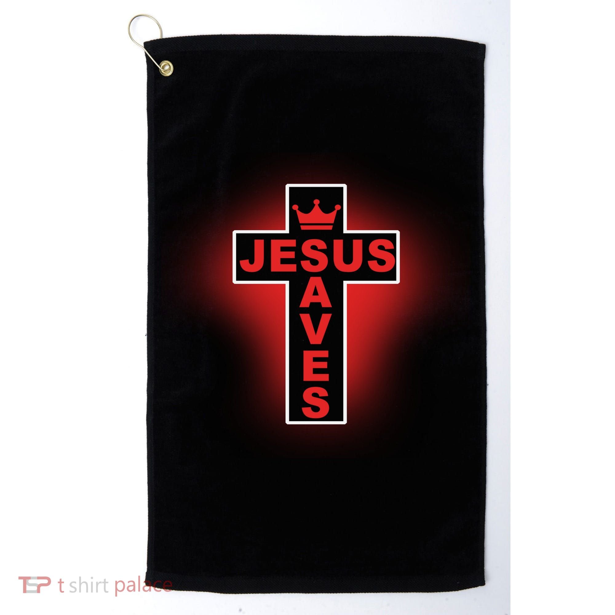 Jesus Saves Christian Faith Cross Golf Towel