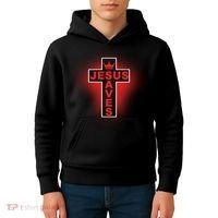 Jesus Saves Christian Faith Cross Kids Hoodie thumb 4