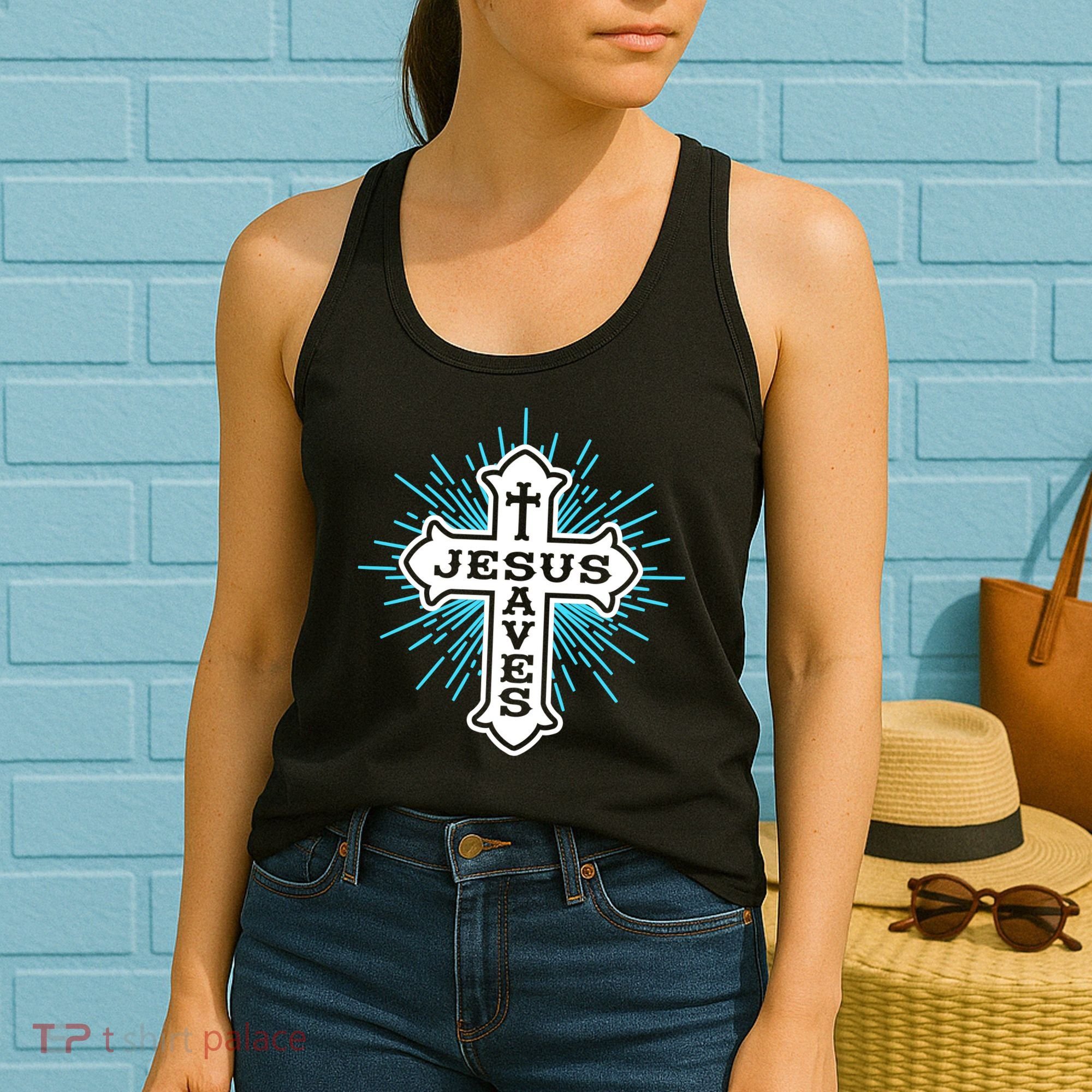 Jesus Saves Cross Women's Tank Top