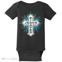 Jesus Saves Cross Baby Bodysuit thumb 0