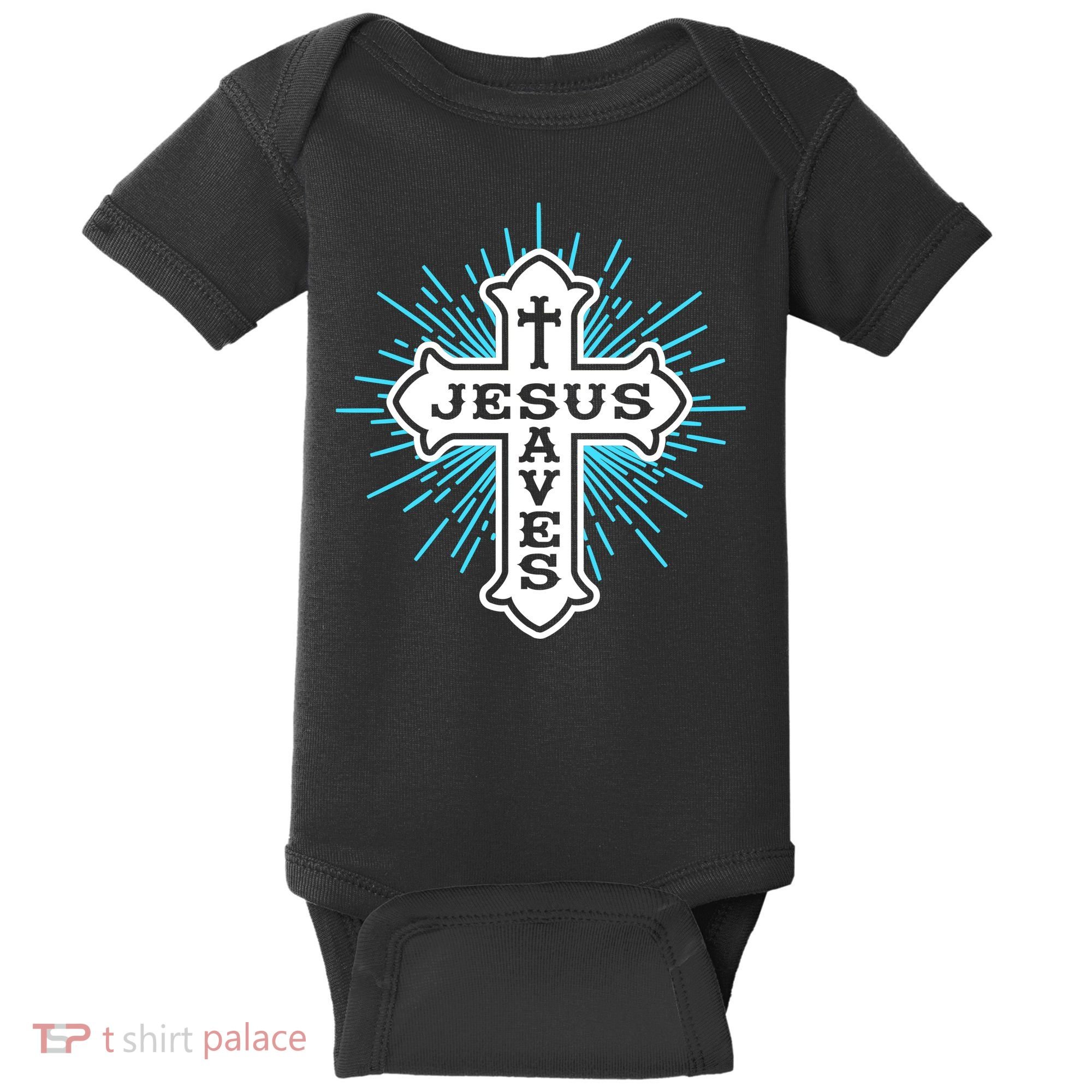 Jesus Saves Cross Baby Bodysuit