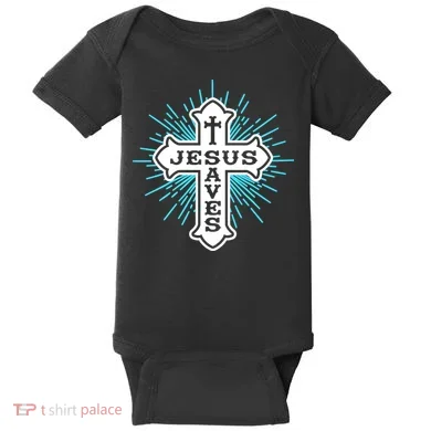 Jesus Saves Cross Baby Bodysuit