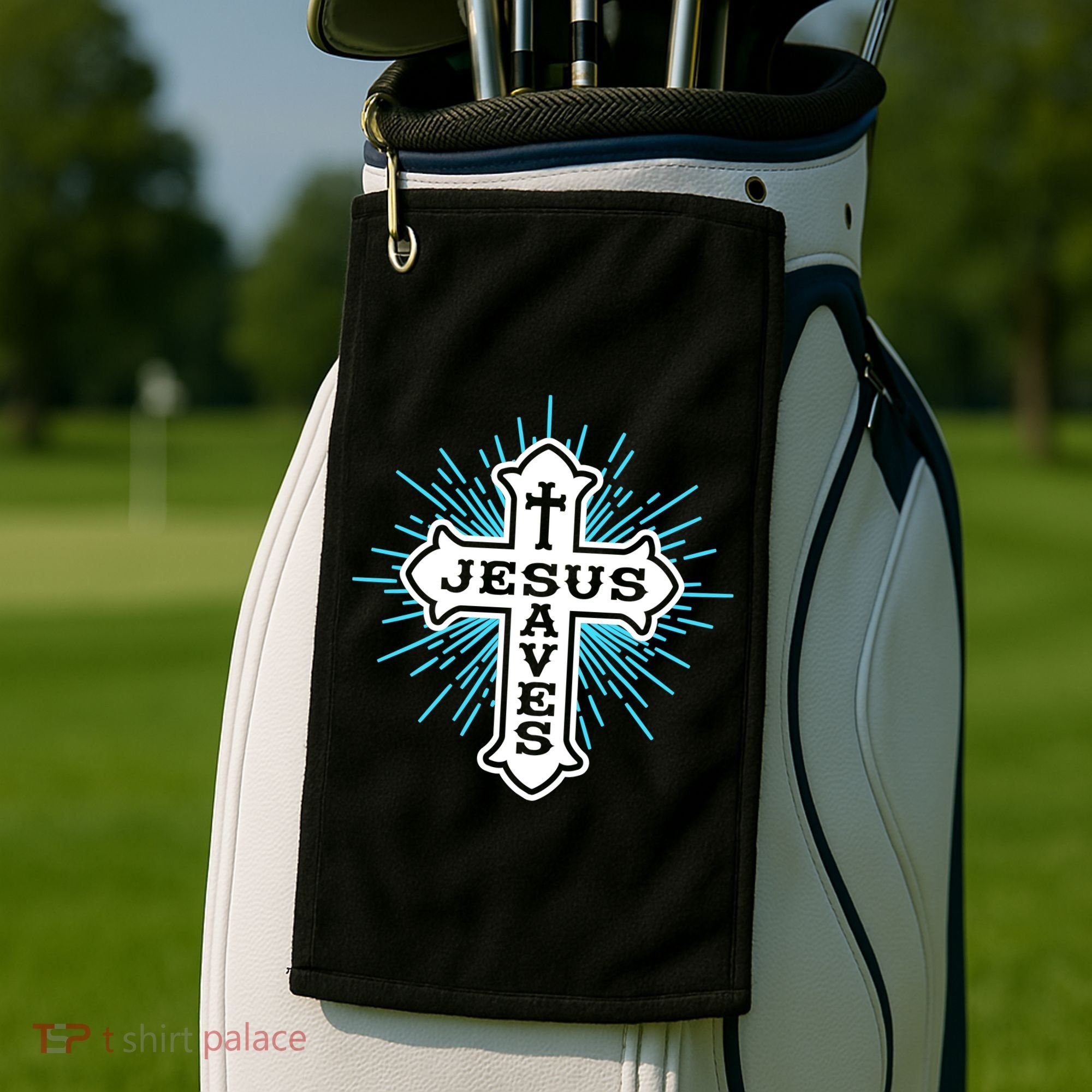 Jesus Saves Cross Golf Towel