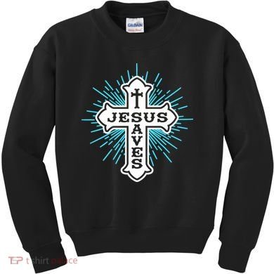 Jesus Saves Cross Kids Sweatshirt