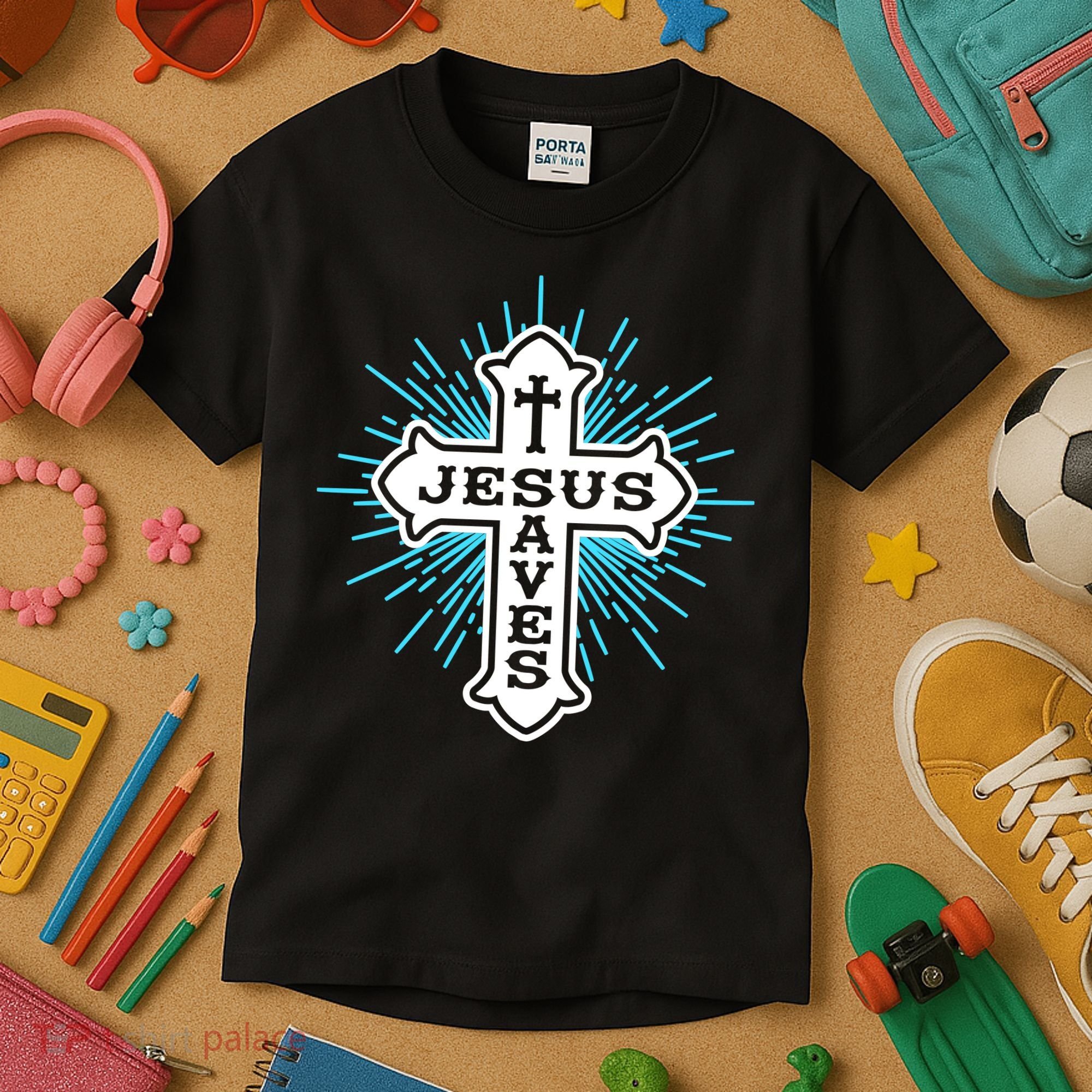 Jesus Saves Cross Kids T-Shirt