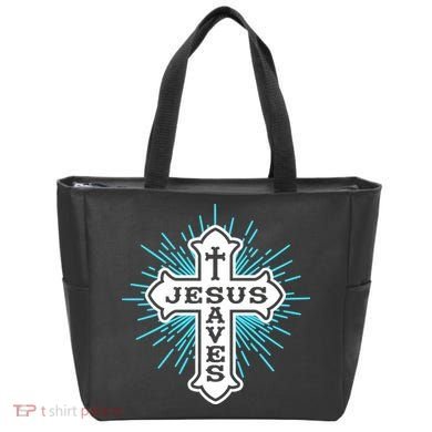 Jesus Saves Cross Tote Bag