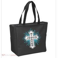 Jesus Saves Cross Tote Bag thumb 2